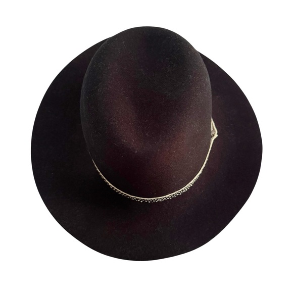 Rag & Bone Wool Floppy Brim Black Fedora Small